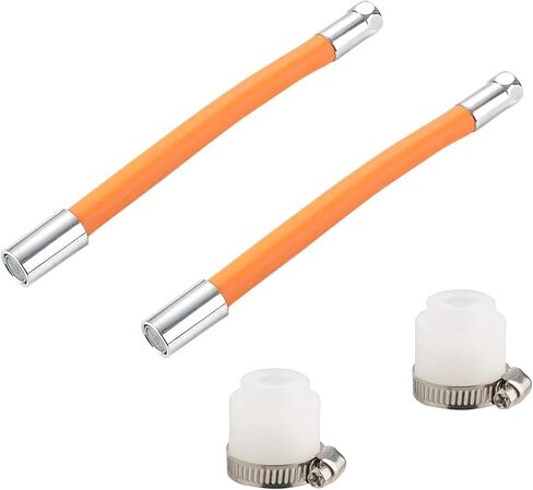 Faucet Extension Hose, 2 Pcs 11.8 Inch Length Stainless Steel Shower Head Shape Soft Pipe for Home and Office (2) in Kuwait