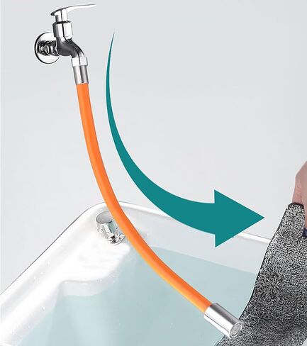 Faucet Extension Hose, 2 Pcs 11.8 Inch Length Stainless Steel Shower Head Shape Soft Pipe for Home and Office (2) in Kuwait