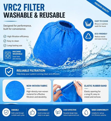 Vacuum Filter Bags 10 Pack Compatible with Vacmaster 1.5–3.2 Gallon & Armor All Shop Vac, High Efficiency Fine Dust Replacement Bags for Wet Dry Vacuum Cleaner, Durable Non-Woven Filter Bags in Kuwait