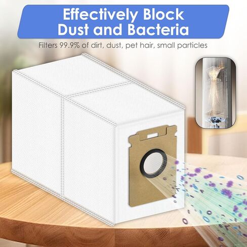 9 Replacement Dust Bags for Roborock H60 Hub Ultra/ H60 Hub / H60 Hub Pro | Vacuum Dust Bag, Canister Bag, Disposable Bags in Kuwait