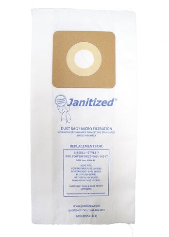 Janitized JAN-BISS7-2 Premium Replacement Commercial Vacuum Paper Bag for Bissell Pro Powerforce BGU1451T, Bissell 7, OEM#U1451 (Pack of 3) in Kuwait