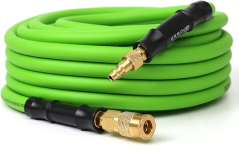 Heavy Duty 3/8" x 50ft Hybrid Air Hose, 300 PSI Max Working Pressure, Flexible Light Weight Pneumatic Hose with 1/4" NPT Brass Quick Coupler and Plug Kit in Kuwait