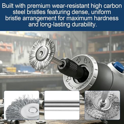 3/4" Carbon Steel Flat Wire Brush Wheel, 428-02 for RustRemoval, 2 Pack | Compatible with drills & grinders. Flat wire brush wheel for polishing. Durable carbon steel bristles for heavy-duty use. in Kuwait