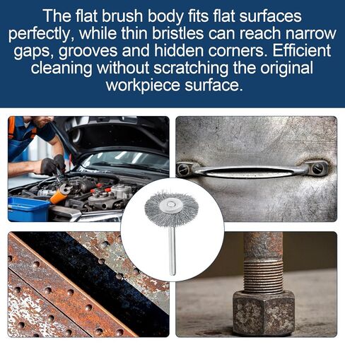 3/4" Carbon Steel Flat Wire Brush Wheel, 428-02 for RustRemoval, 2 Pack | Compatible with drills & grinders. Flat wire brush wheel for polishing. Durable carbon steel bristles for heavy-duty use. in Kuwait