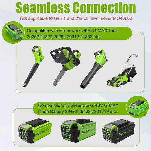PENGJBATTER 40 Volt 7500mAh High-Capacity Battery Compatible for Greenworks 40V Battery 29472 29462 2901319 and Greenworks 40V G-MAX Power Tools 2000219, CS40L412, CS40B210, FAN40B00, 22332 in Saudi Arabia