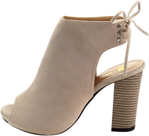 Chase & Chloe EC79 Women's Lace up High Block Heel Ankle Booties in Kuwait