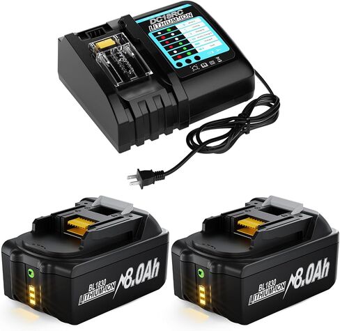 2Pack 8.0Ah Replacement for Makita 18V Battery Compatible with 18 Volt Lithium Battery BL1860 BL1850 BL1845 BL1840 BL1830 BL1820 BL1815 LXT400 194204-1 Cordless Power Tools in Kuwait