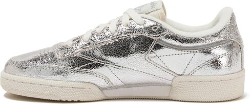 Reebok Club C 85 Tennis Shoes for Women - Casual Womens Sneakers, Silver Metallic/Chalk/New Grey1, 7.5 in Kuwait