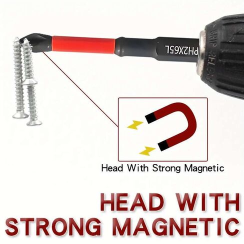 Magnetic Phillips Screwdriver Drill Bit Set 3PCS, Anti-Slip PH2 Screwdriver Extension Bit Set, 1-2.6-Inch Phillips Head Drill Bits, Magnetic Screwdriver Set, 1/4" Hex Shank in Kuwait