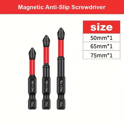 Magnetic Phillips Screwdriver Drill Bit Set 3PCS, Anti-Slip PH2 Screwdriver Extension Bit Set, 1-2.6-Inch Phillips Head Drill Bits, Magnetic Screwdriver Set, 1/4" Hex Shank in Kuwait