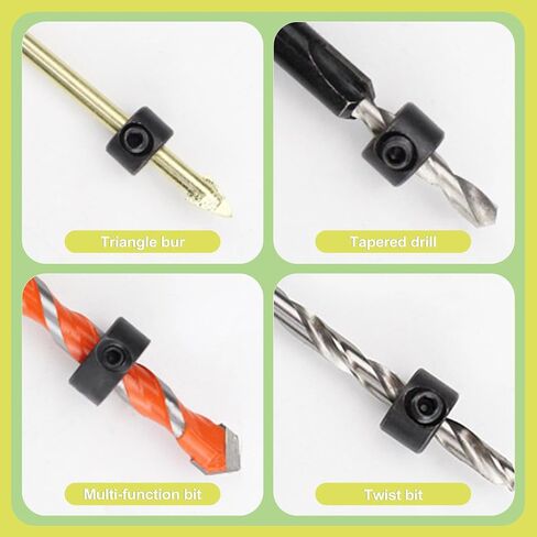 7 Piece Drill Bit Stop Collar Set Precision Depth Stop Collars for Accurate Drilling 1/8 to 1/2 Inch Includes Allen Wrench for Wood Metal DIY Projects in Kuwait