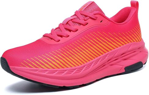 GSLMOLN Breathable Women's Workout Shoes Sport Running Sneakers for Gym Walking Tennis Lightweight Mesh Cushion Support Rose/Yellow Size 10.5 in Kuwait