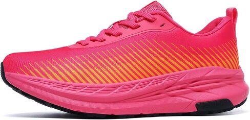 GSLMOLN Breathable Women's Workout Shoes Sport Running Sneakers for Gym Walking Tennis Lightweight Mesh Cushion Support Rose/Yellow Size 10.5 in Kuwait