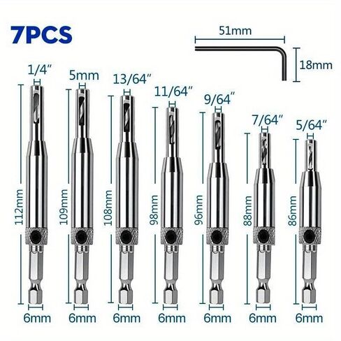 1 Set Alloy Steel Self Centering Hinge Drill Bit Set, Woodworking Tool for Door Cabinet Hinge Locating Hole Cutter with Hex Key in Kuwait