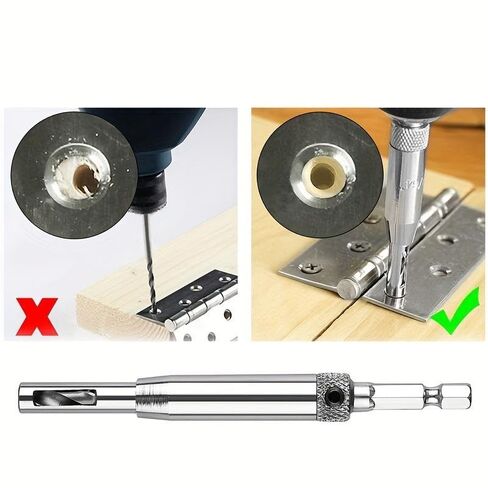 1 Set Alloy Steel Self Centering Hinge Drill Bit Set, Woodworking Tool for Door Cabinet Hinge Locating Hole Cutter with Hex Key in Kuwait