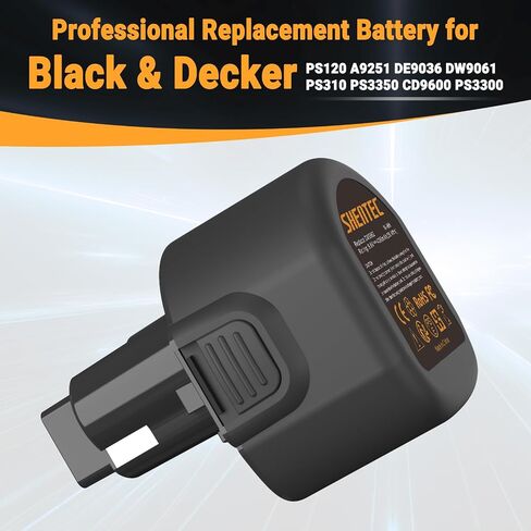 Shentec 9.6V 4000Ah Battery Compatible with Black & Decker PS120 | A9251 PS310 PS3350 CD9600 PS3300 Power Tool Battery Packs in Kuwait