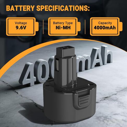 Shentec 9.6V 4000Ah Battery Compatible with Black & Decker PS120 | A9251 PS310 PS3350 CD9600 PS3300 Power Tool Battery Packs in Kuwait
