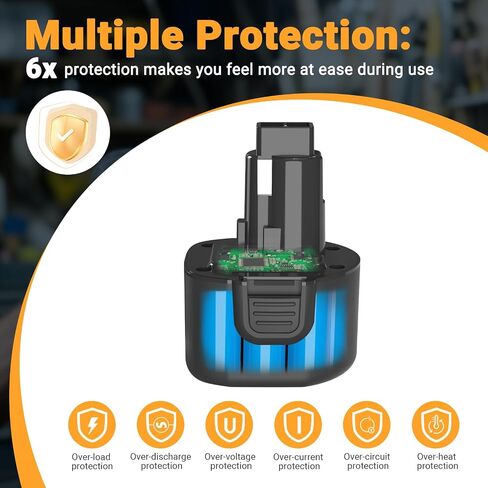 Shentec 9.6V 4000Ah Battery Compatible with Black & Decker PS120 | A9251 PS310 PS3350 CD9600 PS3300 Power Tool Battery Packs in Kuwait