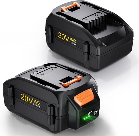2-Pack 6.5Ah Replacement for Worx 20V Battery and 40V Dual-Battery Tool | Replaces WA3520 WA3575 WA3571 WA3577 WA3674, Compatible with Worx Battery 20V Power Share Tools WG251s WG255s WG540s and more in Saudi Arabia