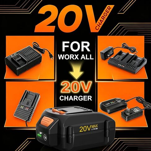2-Pack 6.5Ah Replacement for Worx 20V Battery and 40V Dual-Battery Tool | Replaces WA3520 WA3575 WA3571 WA3577 WA3674, Compatible with Worx Battery 20V Power Share Tools WG251s WG255s WG540s and more in Kuwait