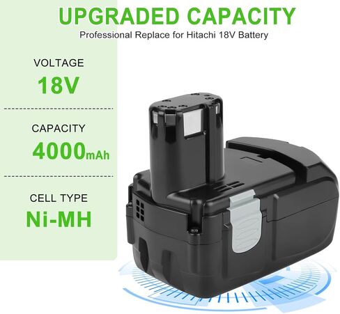 4000mAh EB1812S for Hitachi 18V Battery EB1812S EB1814SL EB1820 EB1820L EB1824L EB1830HL DS18DVF3 DS18DFL C18DL DV18DMR WR18DMR UB18DL in Kuwait