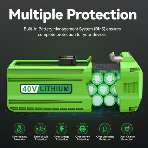 Futurebatt 2 Pack 7500mAh Replacement for GreenWorks 40V Battery 29252 29462 29472 40-Volt G-MAX Cordless Power Tools 20642 21242 22262 22272 25312 25322 27062 (Not Fit Gen 1) in Saudi Arabia