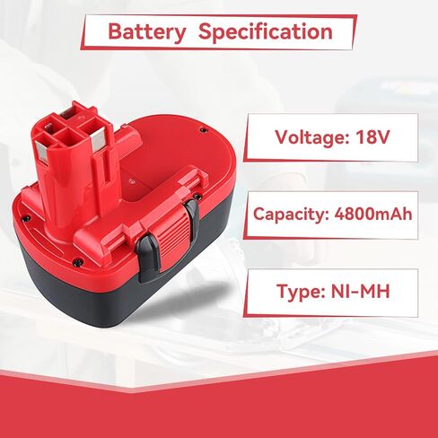 VANON 2Packs 4.8Ah Ni-Mh Battery Raplacement for Bosch 18V Battery BAT025 BAT026 BAT160 BAT180 BAT181 BAT189 Compatible with Bosch 18V Drill Saw Power Tools in Kuwait
