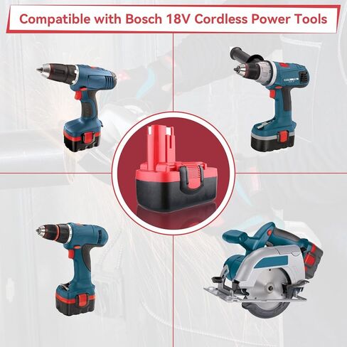 VANON 2Packs 4.8Ah Ni-Mh Battery Raplacement for Bosch 18V Battery BAT025 BAT026 BAT160 BAT180 BAT181 BAT189 Compatible with Bosch 18V Drill Saw Power Tools in Kuwait