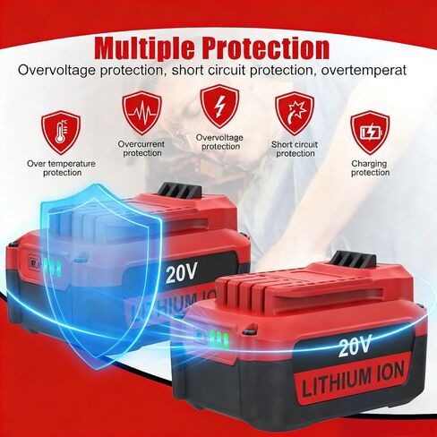 2 Pack Upgarde 6500mAh Replacement for Craftsman 20V Battery Compatible with Craftsman 20V CMCB205 CMCB204 CMCB206 CMCB202 Cordless Power Tools in Kuwait