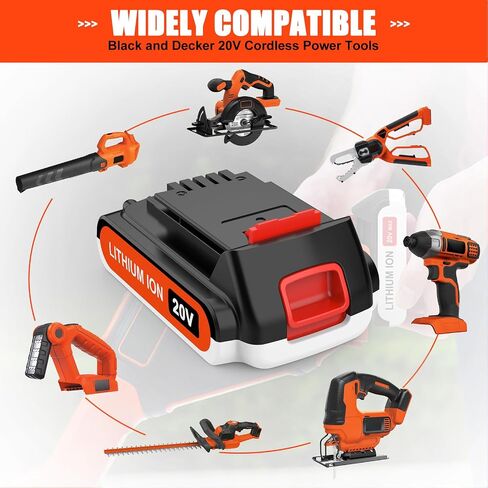 2Pack 20V 4.0Ah lbxr20 Replacement for Black and Decker 20v Lithium Battert Set LBXR20 LBXR2520 Compatible with Black and Decker Power Connect 20v Lithium Tools in Kuwait