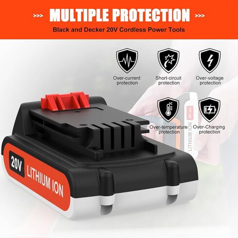 2Pack 20V 4.0Ah lbxr20 Replacement for Black and Decker 20v Lithium Battert Set LBXR20 LBXR2520 Compatible with Black and Decker Power Connect 20v Lithium Tools in Kuwait