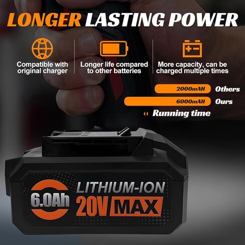 20V 6.0Ah Battery for Skil PWRCORE 20V Series Cordless Power Tools, Replacement for Skil Battery Model BY519601, BY519603, BY519702,etc【Not for Denali】 in Kuwait