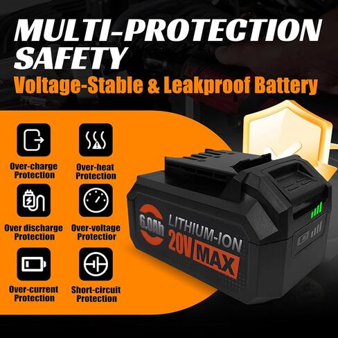20V 6.0Ah Battery for Skil PWRCORE 20V Series Cordless Power Tools, Replacement for Skil Battery Model BY519601, BY519603, BY519702,etc【Not for Denali】 in Kuwait