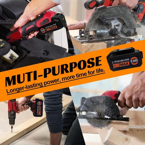 20V 6.0Ah Battery for Skil PWRCORE 20V Series Cordless Power Tools, Replacement for Skil Battery Model BY519601, BY519603, BY519702,etc【Not for Denali】 in Kuwait