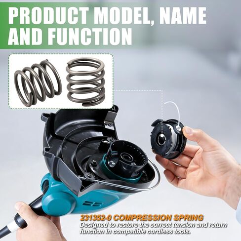2-Pack 231352-0 17 Compression Springs Compatible with Makita Trimmers | 0.75Inch Height 0.83Inch OD, Springs Compatible with Makita DUR181 DUR141 Series Trimmer Head Replacement in Kuwait