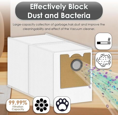 (12 Pack) M2 Plus Replacement Dust Bags Compatible with Lefant M2 Plus/ M2L Plus/ M2S Plus/ M350 Robot Vacuum Cleaner, Vacuum Bags, Canister Bag, Vacuum Replacement Dust Bags, Disposable Bags in Kuwait