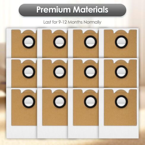 (12 Pack) M2 Plus Replacement Dust Bags Compatible with Lefant M2 Plus/ M2L Plus/ M2S Plus/ M350 Robot Vacuum Cleaner, Vacuum Bags, Canister Bag, Vacuum Replacement Dust Bags, Disposable Bags in Kuwait