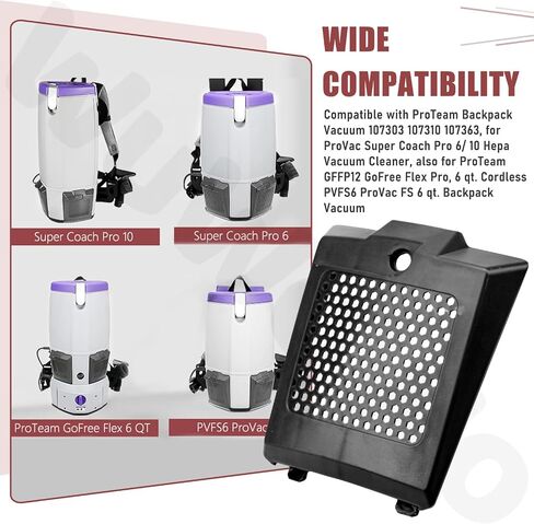 4 Pack 833954 841708 Vacuum Cleaner Hepa Filter Cover, Exhaust Filter Cover Door for ProTeam Backpack Vacuum 107303 107310, for Super Coach Pro 6, Super Coach Pro 10 in Kuwait