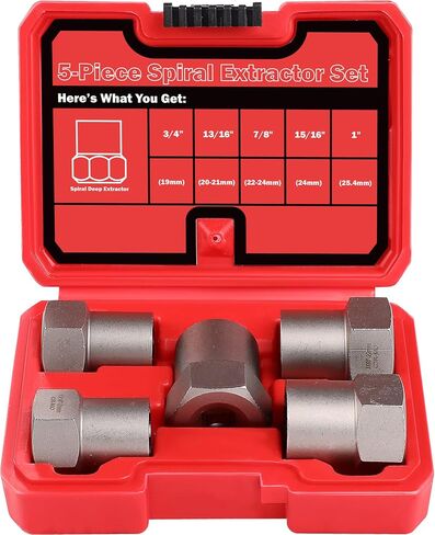 14 Pieces Screw Extractor Set Left Hand Drill Bits Set | Removing Stripped Screws and Broken Bolts 35# Cr-Mo & 6542 HSS Steel Cobalt Easy Out Broken Bolt Extractor Kit in Kuwait