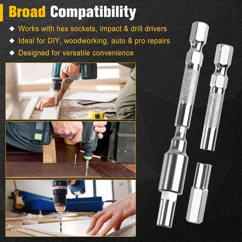 6Pack 1/4 to 4mm Bit Adapter Hex Screwdriver Bit Adapter Magnetic Come With Storage Box 4mm to 6.35mm Drill Extension Kit for Precision Micro Bit and Electronic Repair in Kuwait