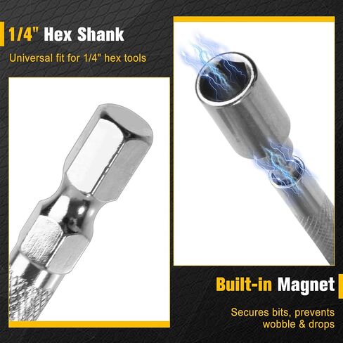 6Pack 1/4 to 4mm Bit Adapter Hex Screwdriver Bit Adapter Magnetic Come With Storage Box 4mm to 6.35mm Drill Extension Kit for Precision Micro Bit and Electronic Repair in Kuwait
