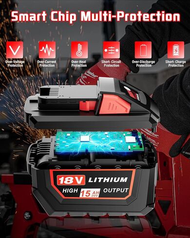 1Pack 15.0Ah M-18 Battery Replacement for Milwaukee 18V Battery High Output in Kuwait