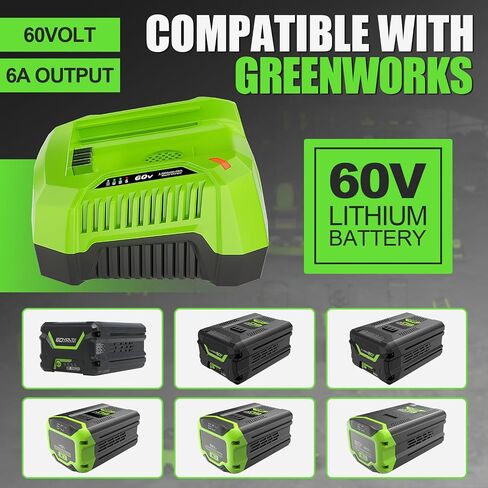 6A Rapid Charger Replacement for Greenworks Pro 60V Battery Charger Compatible with Greenworks Pro 60V Battery in Kuwait