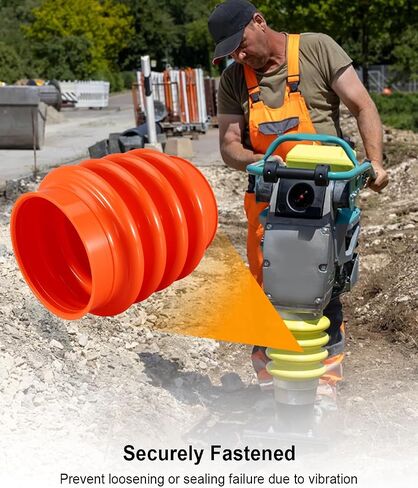 PWSLKO Bellows Boot with 2 Clamps Fit for Multiquip Mikasa MT70 MT75 MT85 MTX70 MTX80 MTX90 MT65H MT74F MT75F MT84F MT84FA MT85H MT70H, Rubber Boot Replace 354010010, Clamp Replace 4451611 in Kuwait
