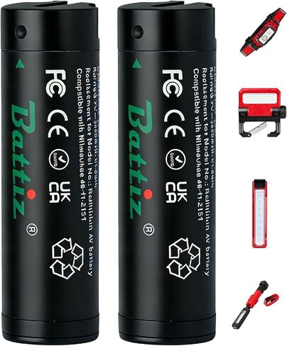 2-Pack Replacement Red Lithium USB 3.0 Battery 3200mAh Rechargeable Battery for Headlamp & Flashlight Compatible with MK 48-11-2131 (2114-21, 2163-21, 2112-21, 2128-21) in Kuwait