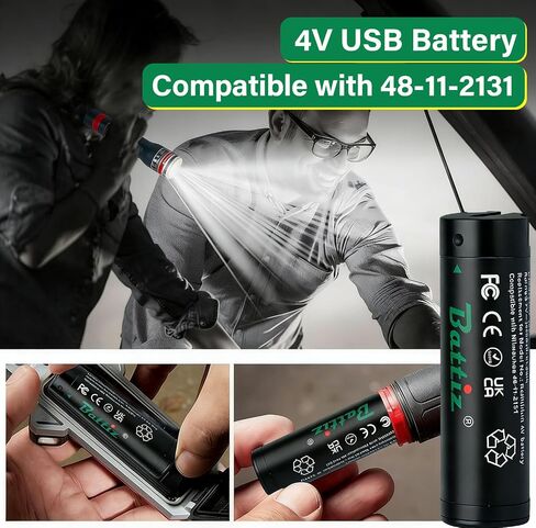 2-Pack Replacement Red Lithium USB 3.0 Battery 3200mAh Rechargeable Battery for Headlamp & Flashlight Compatible with MK 48-11-2131 (2114-21, 2163-21, 2112-21, 2128-21) in Kuwait