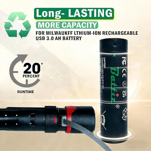 2-Pack Replacement Red Lithium USB 3.0 Battery 3200mAh Rechargeable Battery for Headlamp & Flashlight Compatible with MK 48-11-2131 (2114-21, 2163-21, 2112-21, 2128-21) in Kuwait