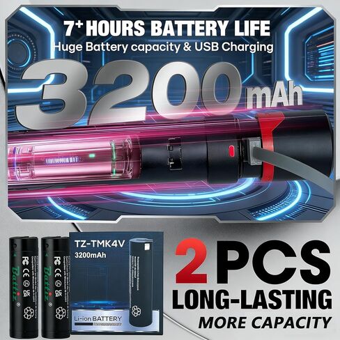 2-Pack Replacement Red Lithium USB 3.0 Battery 3200mAh Rechargeable Battery for Headlamp & Flashlight Compatible with MK 48-11-2131 (2114-21, 2163-21, 2112-21, 2128-21) in Kuwait