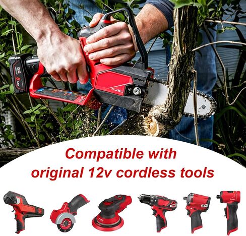 2 Packs 12V 6.0Ah Replacement Battery and Charger Compatible with Milwaukee | Compatible with 12V Tools, Lithium-Ion Battery Pack with Charger Extended Runtime for 12 Volt Cordless Power Tools in Kuwait