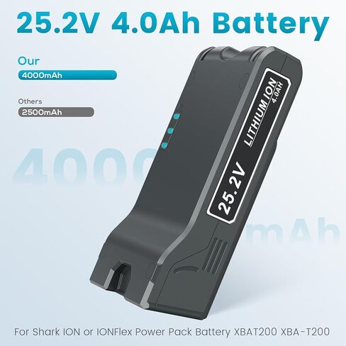 XBAT200 25.2V 4000mAh Battery Replacement for Shark 25.2V XBA-T200 Compatible with Shark ION Rocket IONFlex ION F80 IONFlex 2X IF200 IF250 IR70 IF130 IF260 Cordless Power Tool in Kuwait